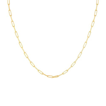 DESTIN Jewelry 18K Gold Plated Paperclip Chain Necklace, 2.5-6.5mm | Waterproof, hypoallergenic and tarnish-resistant adjustable stainless steel layering chain for women. - color: 18K Yellow Gold Plated Stainless Steel, size: 18" + 2", style: 2.5 MM