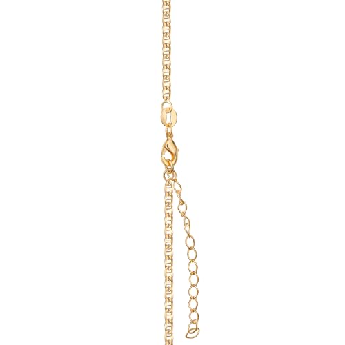 Barzel 18K Gold Plated Initial Necklace with Diamond Cut Initial, Waterproof, High Polish Finish, Made in Brazil - style: Q