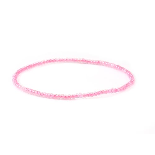 Handmade Stackable Rice Seed Beaded Ball Bracelets set for women, Romantic Boho Trendy Acrylic Glass Stretch Accessories Multi Layer Jewelry, Daily Wear Party Holiday Friendship Gift - color: Pink