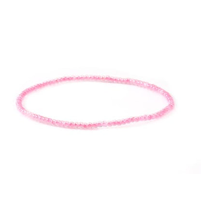 Handmade Stackable Rice Seed Beaded Ball Bracelets set for women, Romantic Boho Trendy Acrylic Glass Stretch Accessories Multi Layer Jewelry, Daily Wear Party Holiday Friendship Gift - color: Pink