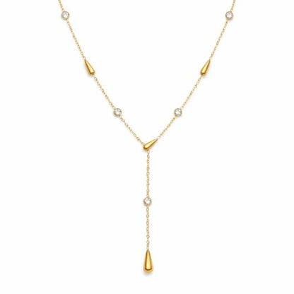 Mchic Gold Necklace for Women Dainty Long Lariat Necklace 18K Gold/Silver Plated Y-Shaped Pendant Necklaces Minimalist Layered Drop Necklaces Trendy Jewelry Gift - color: Gold3