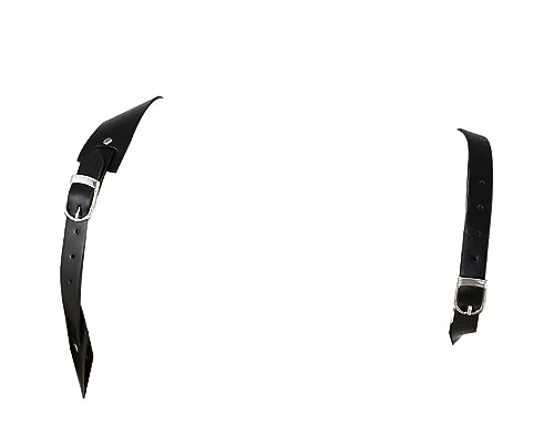 Mens Black Leather Armors Suspenders Shoulder Strap Body Chest Harness Chain Belt Adjustable Gay Punk Clubwear Costume - color: Black5