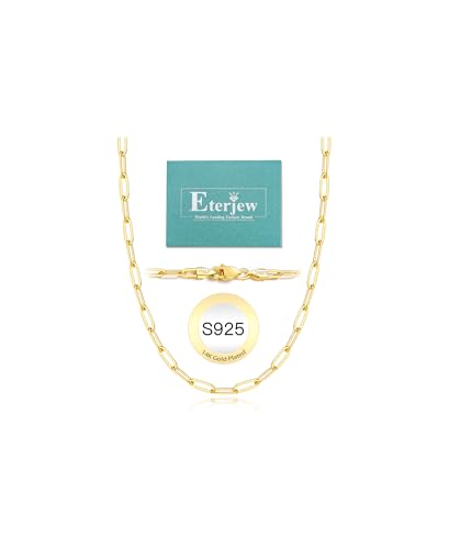 3/4/5mm 14K Gold or 925 Sterling Silver Paperclip Necklace Women | Sturdy Lobster Clasp, Waterproof, Not Easy To Fade, Hypoallergenic Paperclip Chain Necklaces for Women 16 - 26 Inch - color: 4mm Yellow Gold, size: 18 Inch