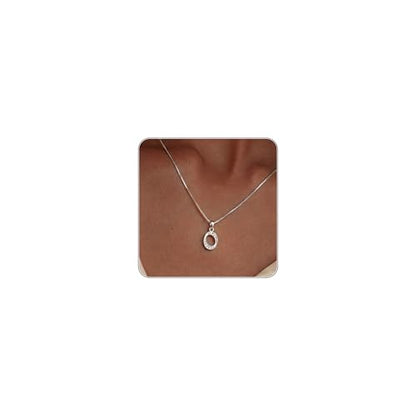 Initial Necklace for Women, 14K Gold Silver Plated Box Chain Letter Pendant, Trendy Name Necklace, Dainty Personalized Charm Jewelry Gift for Her - color: Silver, style: O