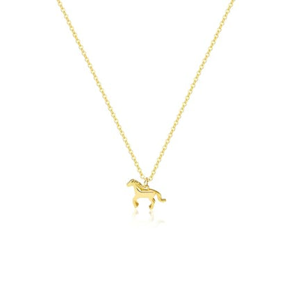 HANLI 14K Gold Plated Necklaces for Women - Dainty Butterfly, Star of David, Moon and Star, Sun, Lotus, Infinity, Hummingbird, Bee,Boots,Chill,Sunflower Pendant Designs - Elegant Jewelry for Women - color: Horse-necklace