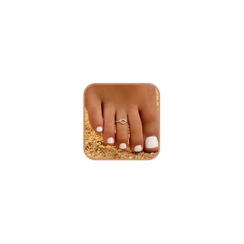 925 Sterling Silver Heart Toe Rings for Women Non Tarnish | Cute Dainty Love Knot Pinky Ring Adjustable Open Band Hypoallergenic Waterproof Summer Beach Wedding Foot Jewelry Accessories - color: Silver 2