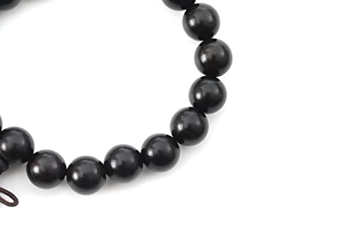 Eigso 6-8mm Wood Beads Bracelet Prayer Beads for Meditation Buddha Tibetan Bracelet for Men and Women - color: B3:10MM Ebony