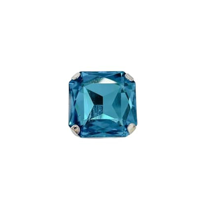 Square Large Rhinestone Exaggerated Statement Ring for Women Sparkling Thick Chunky Geometric Big Crystal Stone Finger Knuckle Band Rings Open Adjustable Wedding Brides Cocktail Prom Party Jewelry - color: Blue
