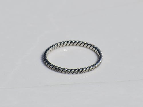 Twist Stacking Ring 925 Sterling Silver Minimalist Delicate Ring for Women Knuckle Thumb Promise Ring Everyday Jewelry Gift
