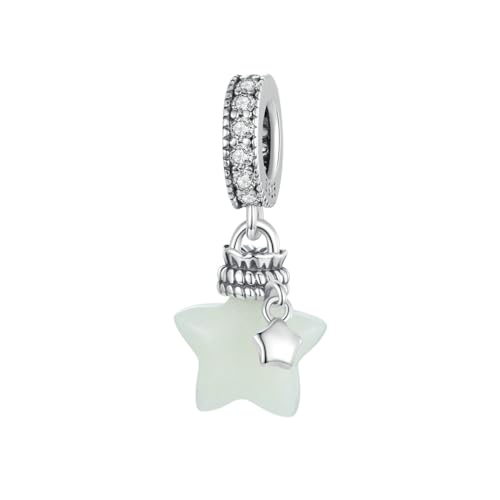 BISAER 925 Sterling Silver Charms for Bracelets Cat Dog Sloth Animal Beads Butterfly Fairy Heart Dangle Pendant Charms - color: Green