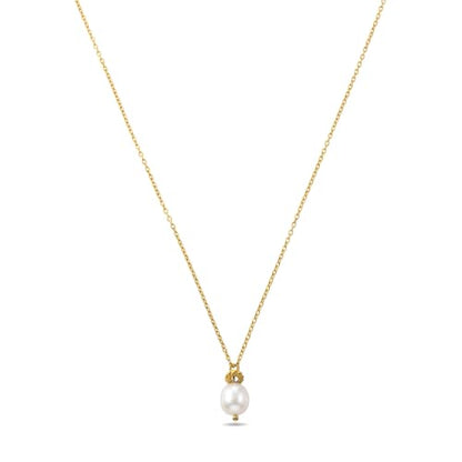 Freshwater Pearl Necklace for Women - 18K Gold Plated Dainty Pearl Pendant Choker, Hypoallergenic Non Tarnish Stainless Steel Chain, Gold Pearl Necklaces Gift for Her - color: Style 2