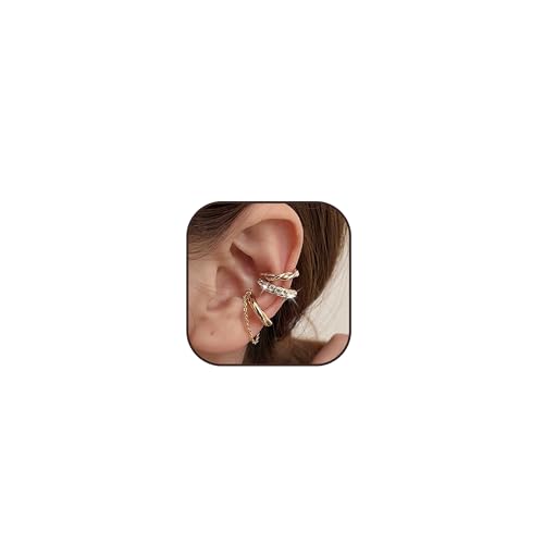 Ear Cuff Earrings for Women Chunky Ear Cuffs Non Piercing | Clip on cartilage earrings helix fake earrings jewelry trendy stuff christmas gift stocking stuffers - color: Z1
