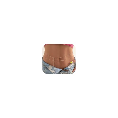 Gold Belly Waist Chain Adjustable Multilayer Sexy Bikini Waist Chain for Women Crystal Zircon Waist Layered Belly Chain for Women