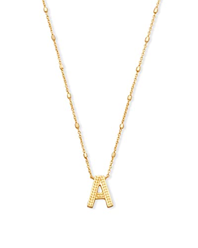 Kendra Scott Letters A-Z Pendant Necklace for Women, Fashion Jewelry, 14k Gold-Plated Brass - color: Letter A