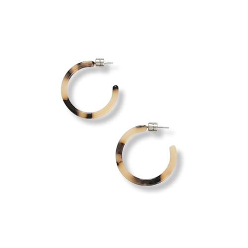 Circle Hoop Earrings Acetate Resin Fashion Jewelry for Women - color: Blonde Tortoise, size: Mini