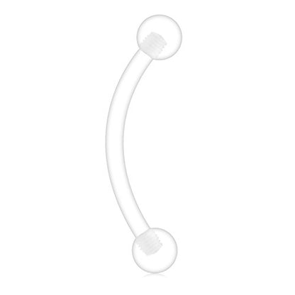 10-40PCS Clear Bioflex Acrylic Curved Barbell Snake Eyes Tongue Ring Retainer Piercing 14G - style: 14G 10mm