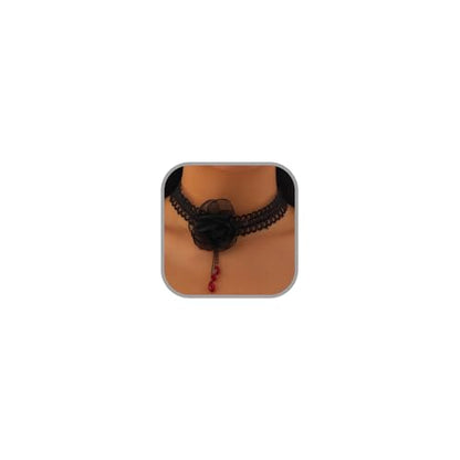 Todenb Gothic Choker Witch Necklace for Women Lace Vampire Collar Necklace Y2K Goth Black Zirconia Pendant Necklaces Halloween Dark Bridal Vampire Witch Party Jewelry Accessories - style: Style-D