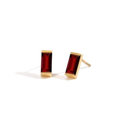 Birthstone Stud Earrings for Women 18K Gold Plated Stainless Steel Crystal Earrings Birthday Gift - color: 01 January