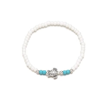 Boho Turtle Anklet Beaded Anklet Bracelet Fashion Beaded Foot Jewelry Anklets for Women, in, Black