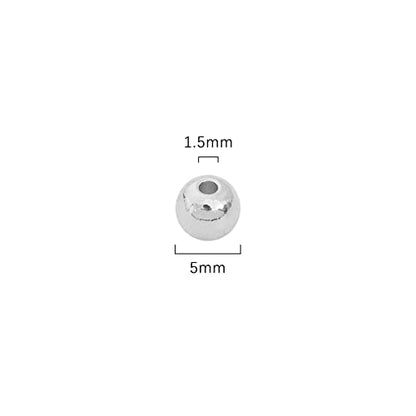 Platinum Plated Round Spacer Beads 5mm 60pcs for Jewelry Making Findings Non Tarnish - color: Platinum, size: 5mm