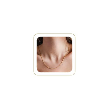 CHESKY Gold Necklace for Women 14K Plated/S925 sterling silver Snake Chain | Dainty Gold Necklace,Thin Chunky Chain,Simple Choker Necklaces for Women,Non tarnish Trendy Jewelry, Gifts for Women - color: gold, style: 1.5mm 16.5 inch snake