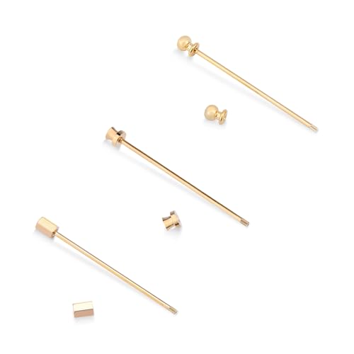 wynameleri Mens Shirt Collar Bars Pins Clips Clasps Silver Tone and Gold Tone Set 3 PCS Business Gift 60mm - color: Gold