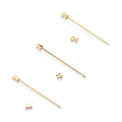wynameleri Mens Shirt Collar Bars Pins Clips Clasps Silver Tone and Gold Tone Set 3 PCS Business Gift 60mm - color: Gold