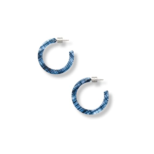 Circle Hoop Earrings Acetate Resin Fashion Jewelry for Women - color: Chambray, size: Mini