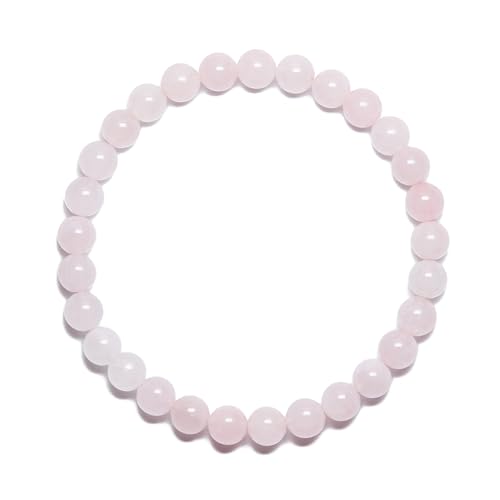 BANANE LAB 6mm Classic Real Natural Crystal Beaded Bracelet with Mystery Crystal Pendant (Multiple Wrist Sizes) | Standard Size Gemstone Handmade Stretchy Healing Energy Protection Yoga Jewelry Gift for Women Men - color: Rose Quartz, size: 6.50" Wrist