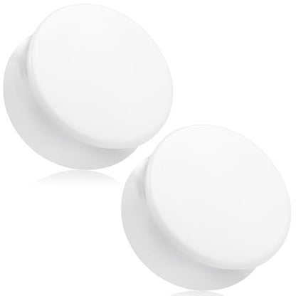 6G-50mm Solid Ear Plugs Tunnels for Women Men Double Flared Saddle Ears Gauge Plug Stretcher Expander Piercing Body Jewelry Black White Clear 1 Pairs - color: White Tone, size: 0 Gauge(8mm) = 5/16 inch