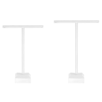 uxcell Earring Display Stands, 2pcs Earring Holder T Bar Earring Organizer Earring Display Storage Rack for Necklaces Bracelet Photography Prop, White - color: White