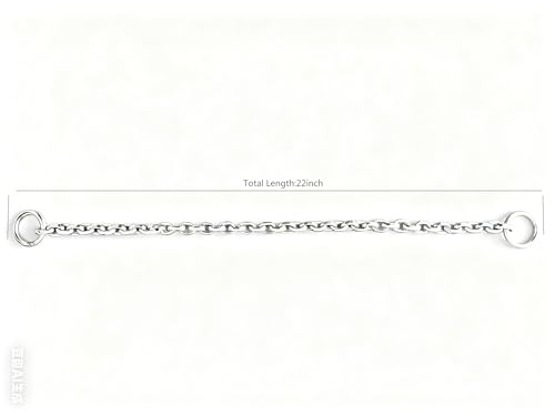 Dog Choker Collar Slip Chain,Stainless Steel Collar for Medium and Large Dogs Heavy Duty,Dog Training Metal Necklace,Silver Hardware (4.0mm,22inch) - size: (4.0mm,22inch)