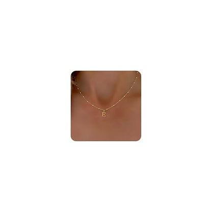 Initial Necklaces for Women, Dainty A-Z Pendant Letter Charm Necklace Personalized Name Necklaces for Women Trendy Jewelry Gift - color: E, style: G
