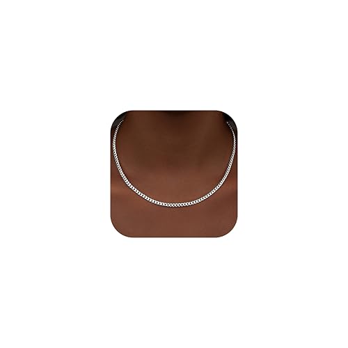 WomenGifts Cuban Link Chain Necklace for Women, Waterproof 14k Gold Silver Plated Chain Choker, Non Tarnish Stainless Steel Jewelry, 3.5/5/6/8/11mm,14/16/18 Inch Thin&Chunky&Thick - color: Silver, style: 3.5MM-16"