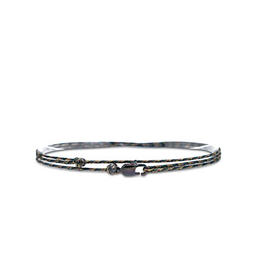 Made by Nami Surfer Anklet with Snap Hook Clasp Waterproof & Adjustable Thin String Ankle Bracelets for Women and Men Handmade Jewelry for Beach and Music Festival Accessories - color: Camouflage Black