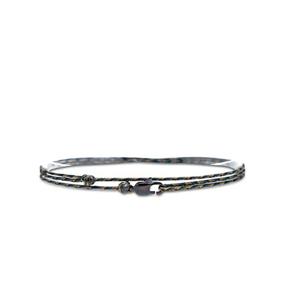 Made by Nami Surfer Anklet with Snap Hook Clasp Waterproof & Adjustable Thin String Ankle Bracelets for Women and Men Handmade Jewelry for Beach and Music Festival Accessories - color: Camouflage Black