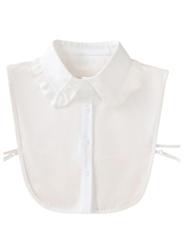 Verdusa Women's Fake Collar Detachable Dickey Collar Half Shirts Blouse - color: Lace White