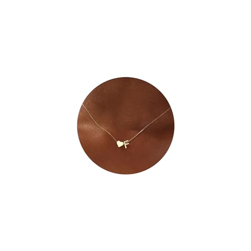 Turandoss Heart Initial Necklace for Women Teen Girls - 18K Gold Plated Letter A-Z Pendant Necklace Dainty Heart Necklaces Tiny Initial Necklaces Birthday Gifts for Women Jewelry - color: Gold, style: F