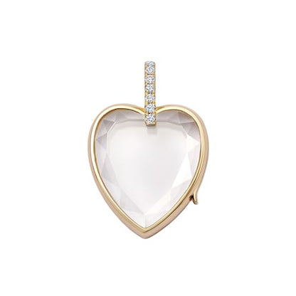Women Locket Necklace Titanium steel Round 18K Gold Photo Lockets that Hold Picture Living Floating Memory Glass Locket Necklace for Family, Friends, Lovers - color: Gold heart