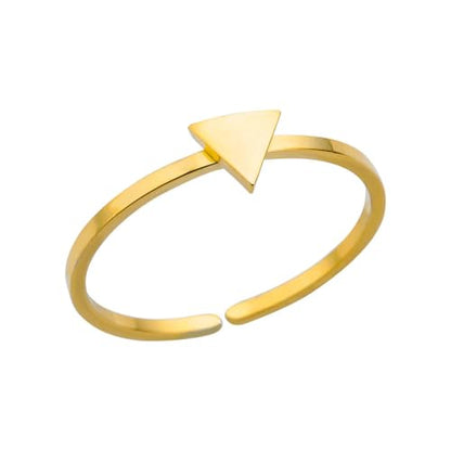 Sun and Moon Rings Stainless Steel Crescent Sun Rings for Women Gold Open Ring Middle Index Finger Jewelry Gift - color: D-Gold Triangle