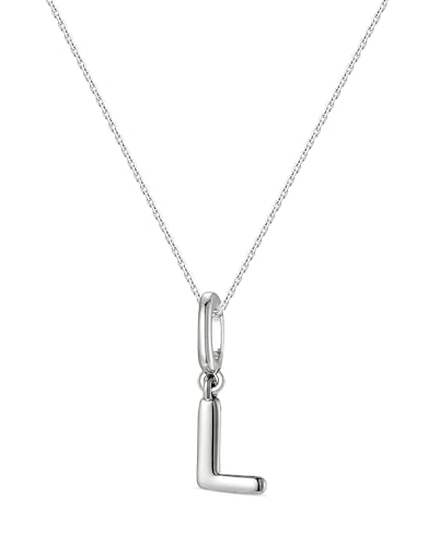 OVRUNS Initial Charm for Women Letter Bracelet Necklace Charms With Clasp | Alloy,nickel,safe for sensitive skin,Pendant with install clasp,fits bracelets with necklaces,great for gift - color: Silver, style: Letter L