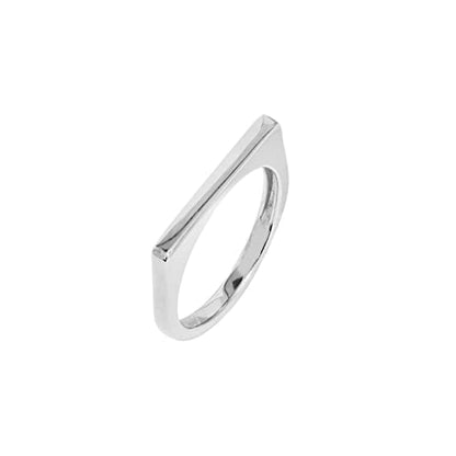 Amazon Essentials 14K Gold Plated Sterling Silver Bar Ring - color: Rhodium, size: 10