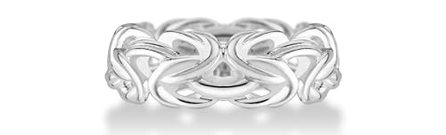 Miabella 925 Sterling Silver Italian 7mm Byzantine Band Ring for Women Made in Italy - size: 10