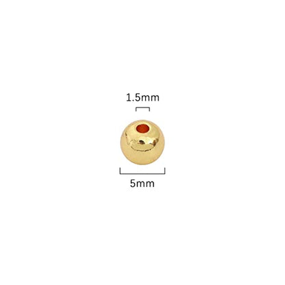 14K Gold Plated Round Spacer Beads 5mm 60pcs for Jewelry Making Findings Non Tarnish - color: 14K Gold, size: 5mm