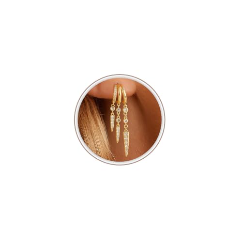 Freekiss Pearl Earrings for Women Trendy: Flat Back Stud Earrings 14K Gold Plated/925 Sterling Silver Freshwater Pearl Dangle Earrings Cute Bow Earrings Wedding Jewelry Birthday Gifts for Women Girls - style: Long Zircon-GD