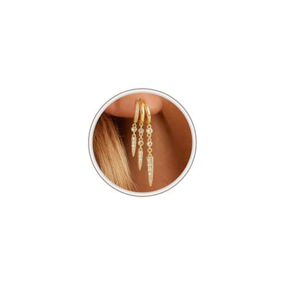 Freekiss Pearl Earrings for Women Trendy: Flat Back Stud Earrings 14K Gold Plated/925 Sterling Silver Freshwater Pearl Dangle Earrings Cute Bow Earrings Wedding Jewelry Birthday Gifts for Women Girls - style: Long Zircon-GD