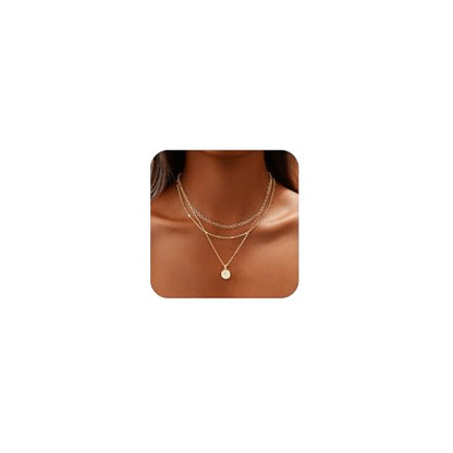 Gold Necklace for Women 14K Gold Plated Layered Cross Bar Necklace Herringbone Figaro Paperclip Flat Chain Cute Charm Accessories Non Tarnish Jewelry Set Gifts for Women - style: R-NK-07-Small cross-GD