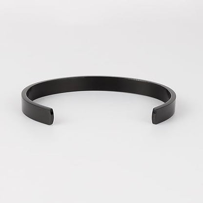 Stainless Steel Open Bangle Bracelet for Women 6mm/8mm Fashion Adjustable Wristband - color: D-Black, size: 8mm