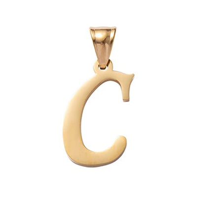 Initial Charms Gold Initial Pendant 14k Gold Letter Charm Name Pendant for Women and Men - style: C