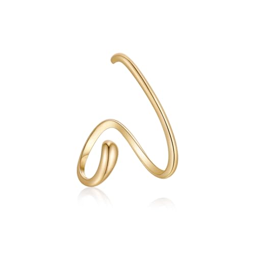 Ear Cuffs Non Piercing Dainty Cartilage Helix Ear Wrap Hypoallergenic Adjustable Clip On Earrings for Women - color: Gold for left ear